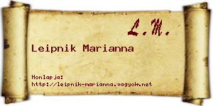 Leipnik Marianna névjegykártya